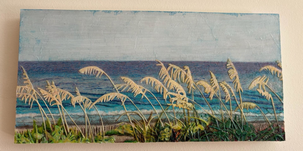 A piece depicting a beach grass